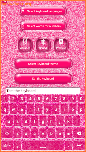 Pink Glitter Keyboard screenshot