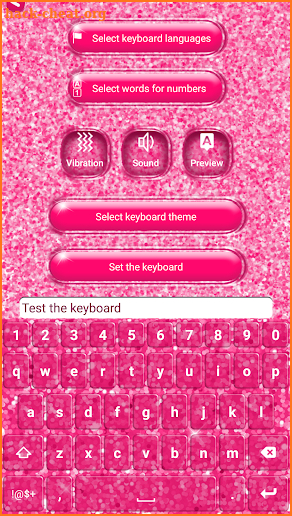 Pink Glitter Keyboard screenshot