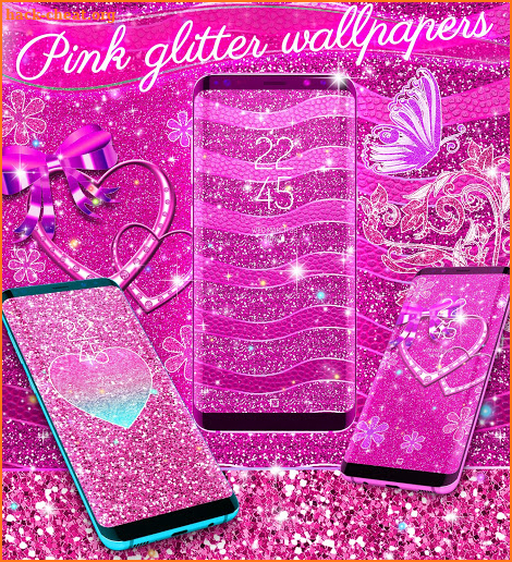 Pink glitter live wallpaper screenshot