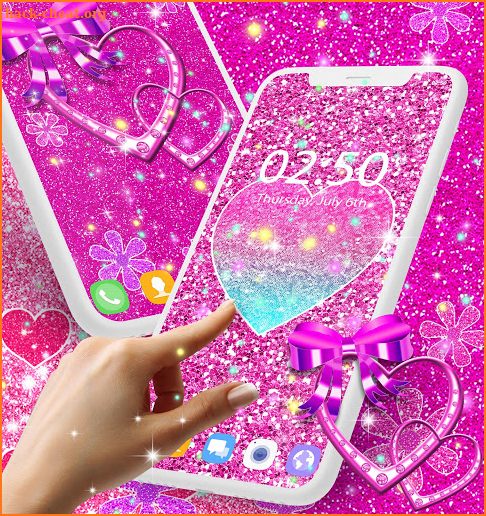 Pink glitter live wallpaper screenshot