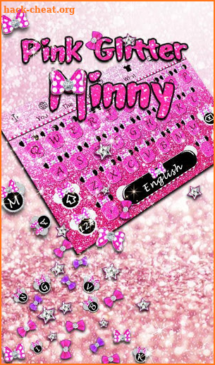 Pink Glitter Minny Keyboard Theme screenshot