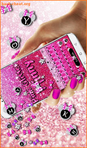 Pink Glitter Minny Keyboard Theme screenshot