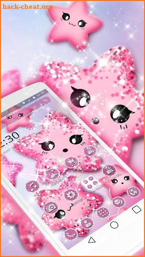 Pink Glitter Star Theme screenshot