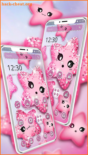 Pink Glitter Star Theme screenshot