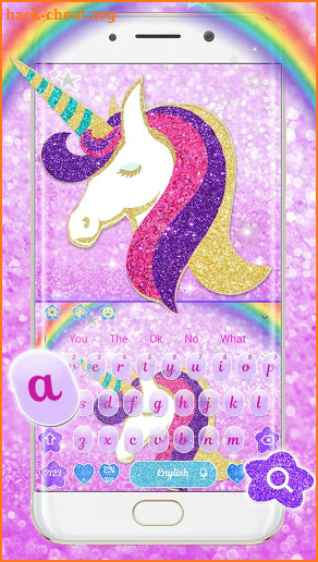 Pink Glitter Unicorn Keyboard screenshot