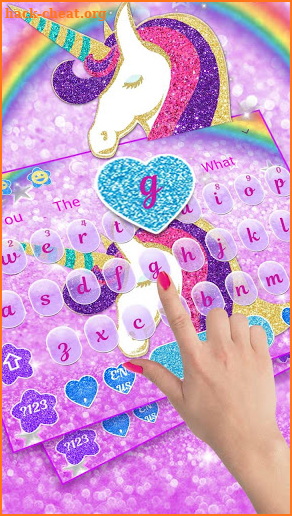 Pink Glitter Unicorn Keyboard screenshot