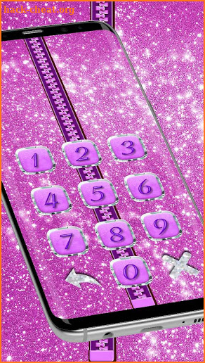 Pink Glitter Zipper Screenlock screenshot