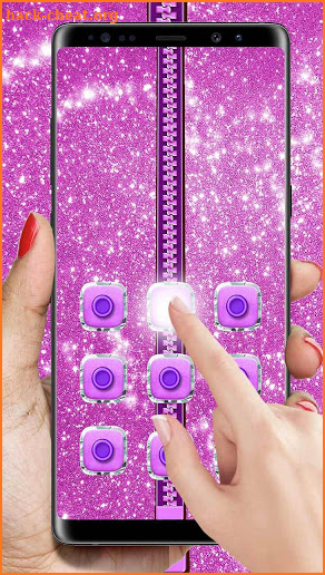 Pink Glitter Zipper Screenlock screenshot