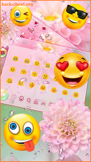 Pink Glossy Flower keyboard Theme screenshot