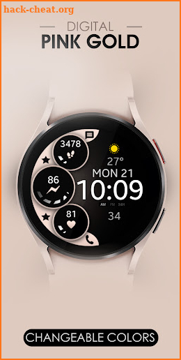 Pink Gold Digital Watch Face screenshot