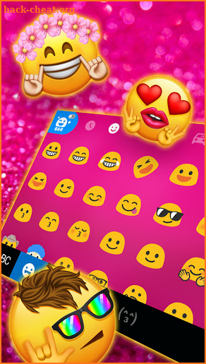 Pink Gold Glitter Keyboard Background screenshot