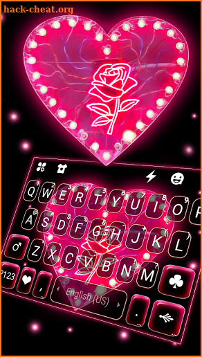 Pink Heart Black Keyboard Background screenshot