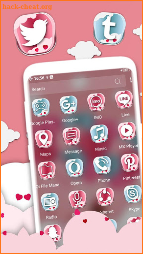 Pink Heart Love Launcher Theme screenshot