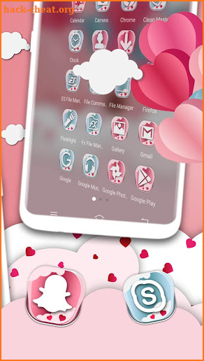 Pink Heart Love Launcher Theme screenshot