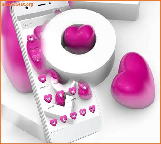 Pink Heart Love Romantic Theme screenshot