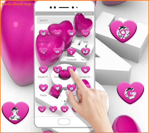 Pink Heart Love Romantic Theme screenshot