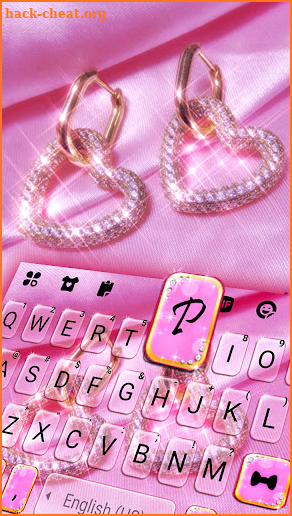 Pink Hearts Diamond Keyboard Background screenshot