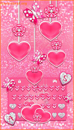 Pink Hearts Keyboard Theme screenshot