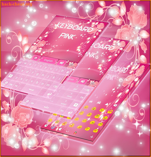 Pink Keyboard Rose Theme screenshot