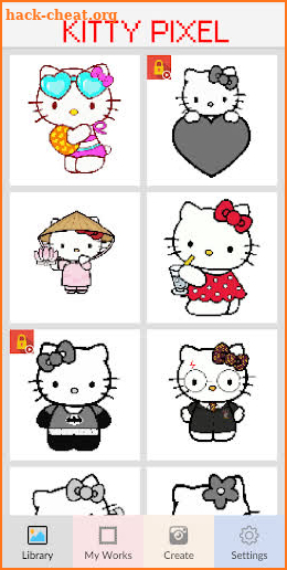 Pink Kitty Pixel Art - Number Coloring Books 2019 screenshot