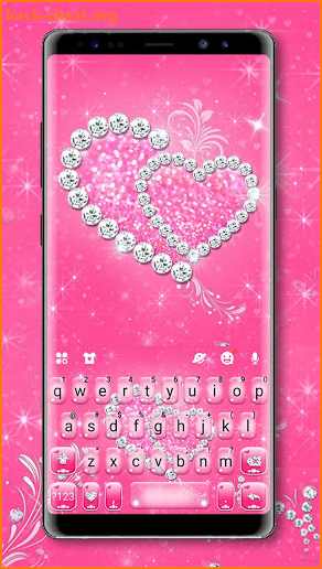 Pink Love Diamonds Keyboard Theme screenshot