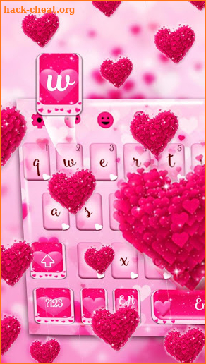 Pink Love Heart Keyboard Theme screenshot