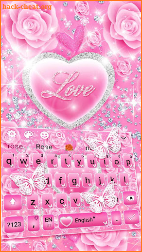 Pink Love Princes Keyboard Theme screenshot