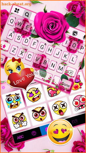 Pink Lovely Roses Keyboard Background screenshot