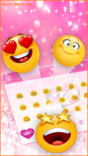 Pink Luxury Ruby Diamond Heart Keyboard Theme screenshot