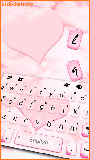 Pink Marble Heart Keyboard Theme screenshot