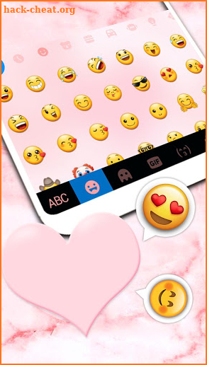 Pink Marble Heart Keyboard Theme screenshot