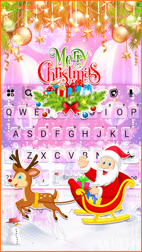 Pink Merry Christmas Keyboard Background screenshot