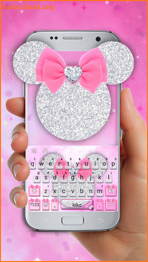 Pink Minny Bow Keyboard Theme screenshot