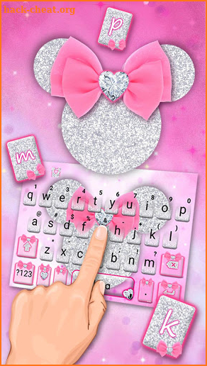 Pink Minny Bow Keyboard Theme screenshot