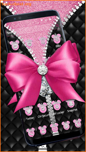 Pink Mouse Bowknot Diamond Theme screenshot