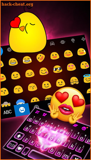 Pink Neon Heart 2 Keyboard Theme screenshot