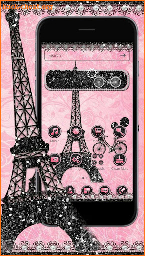 Pink Paris Tower Theme screenshot