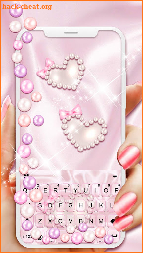 Pink Pearl Gravity Keyboard Background screenshot