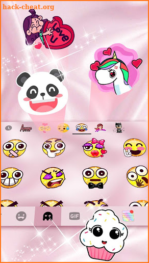 Pink Pearl Luxury Heart Keyboard Theme screenshot