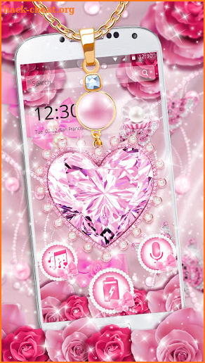 Pink Pearl Silky Heart Theme screenshot