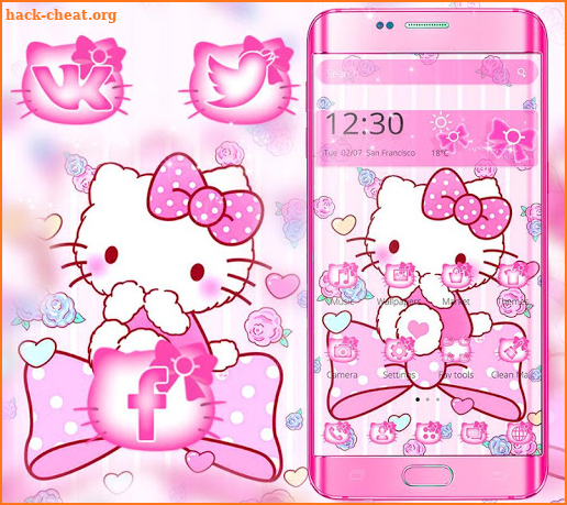 Pink Princess Kitty Theme screenshot