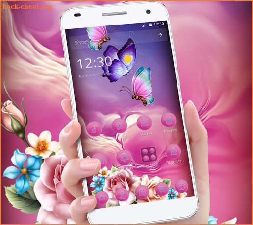 Pink Purple Butterfly Rose Theme screenshot