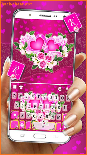 Pink Rose Flower Keyboard Theme screenshot