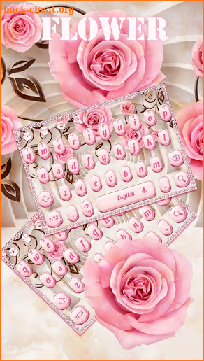 Pink Rose Flower Wallpaper Keyboard screenshot