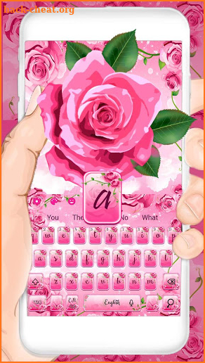 Pink Rose Flowers Keyboard screenshot