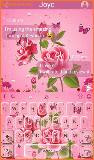 Pink Rose Garden Keyboard Theme screenshot