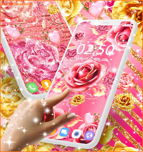 Pink rose gold live wallpaper screenshot