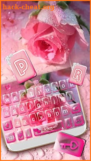 Pink Rose Heart Keyboard Theme screenshot