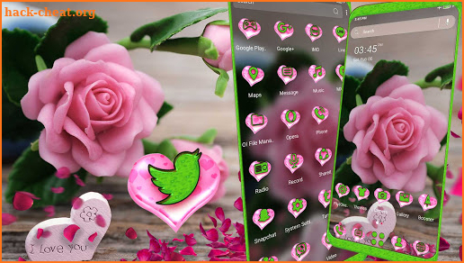 Pink Rose Love Launcher Theme screenshot