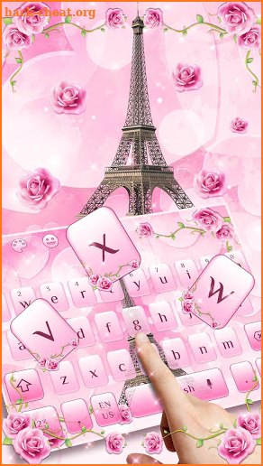 Pink Rose Paris Keyboard Theme screenshot